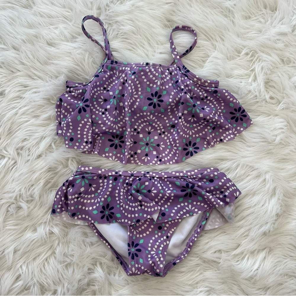 Crazy 8 Purple Floral Swimsuit 4T